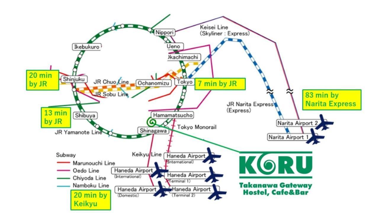 Koru Takanawa Gateway Hostel, Cafe&Bar Τόκιο Εξωτερικό φωτογραφία